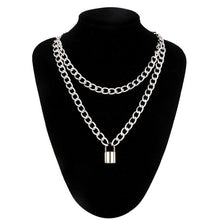 Load image into Gallery viewer, Unisex lock chain necklace(fashion)(double layer)