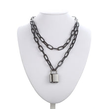 Load image into Gallery viewer, Unisex lock chain necklace(fashion)(double layer)